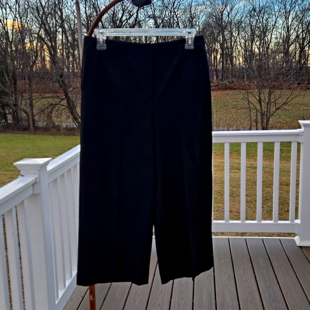 Brand New Talbots Black Wide Leg Cropped Pants Size 8P